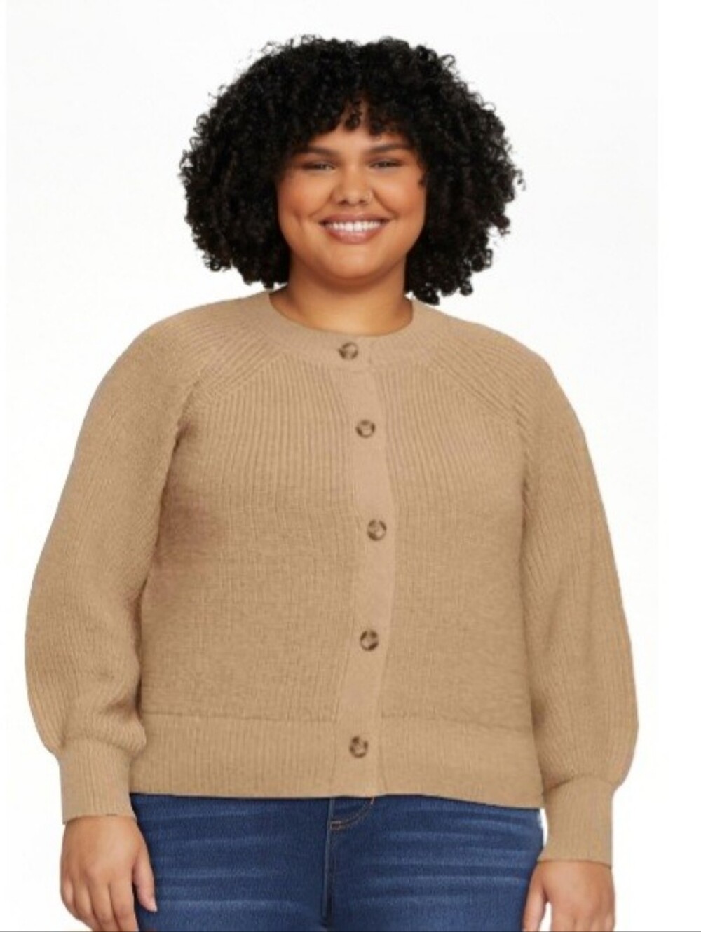 Banana Republic Beige Tan Button-Front Chunky Knit Cardigan Academia Preppy Fall